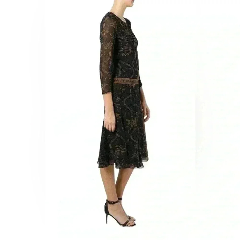 Floral Paisley Print Barbara Bui Midi Dress - Picture 8 of 17